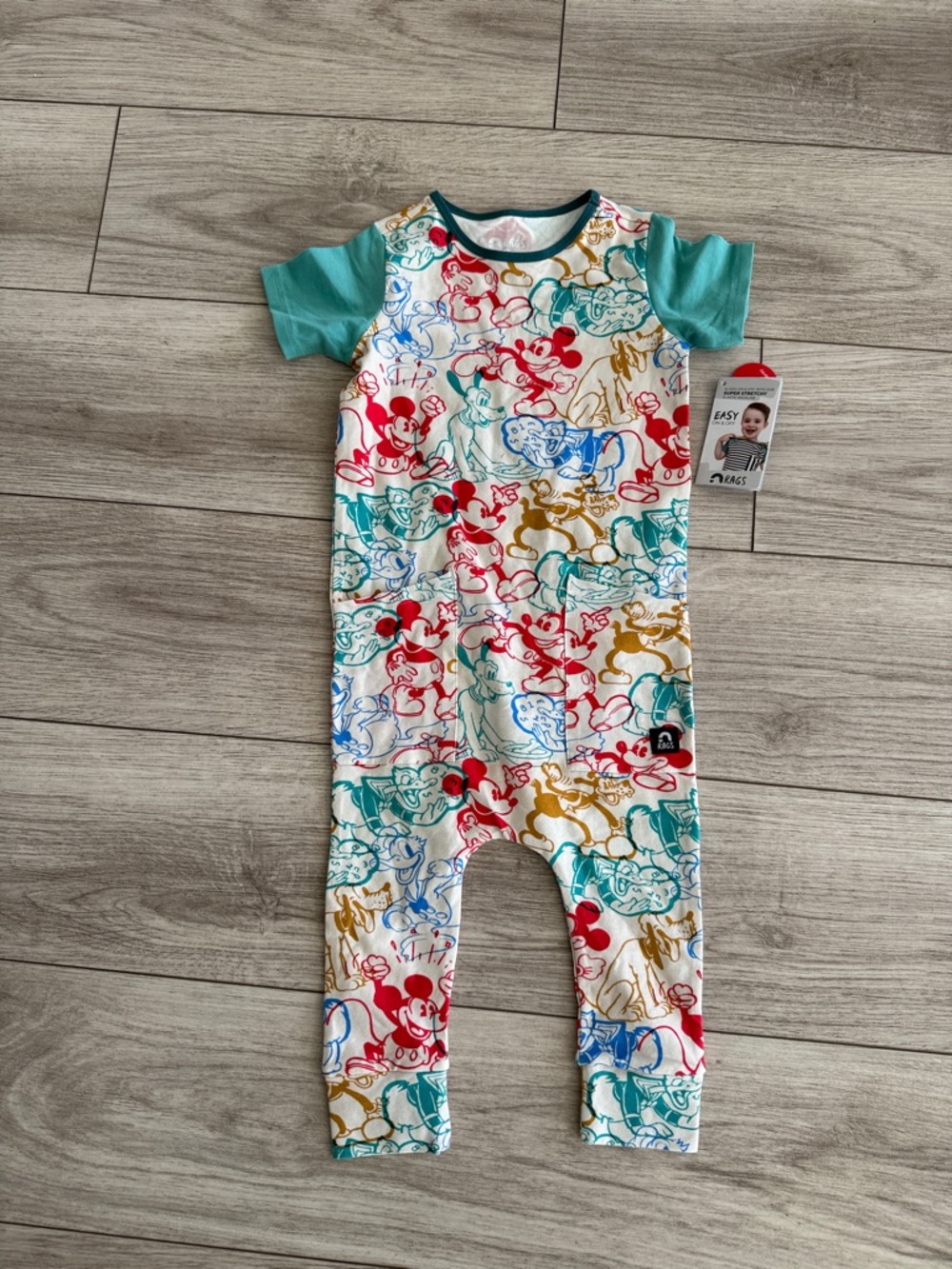 RAGS to Raches x Disney Mickey & Friends Colorful toddler romper 2T NEW